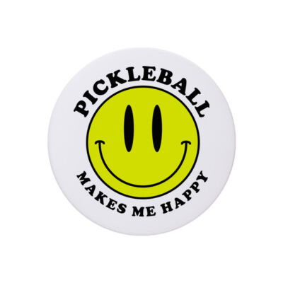 Pickleball Makes Me Happy Coaster - Round Hardboard Thumbnail